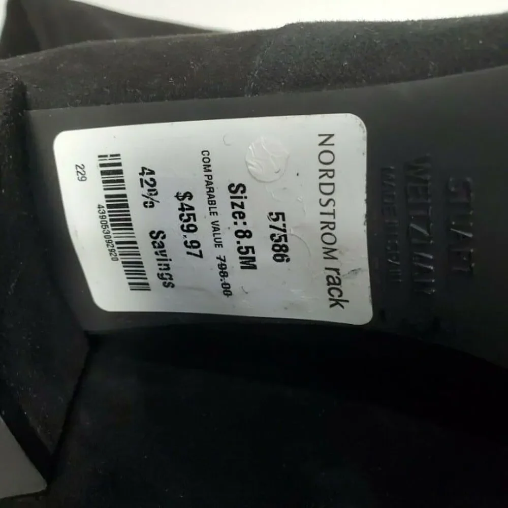 Stuart Weitzman women OTK boots Hinterland black suede heel sz 8.5 new